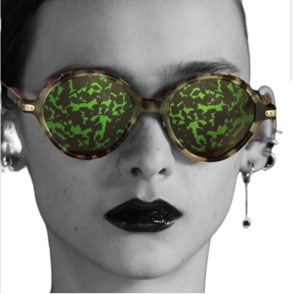 Christian Dior CD Umbrage Sunglasses Distinctive Green Leaf Print